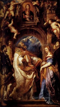 聖グレゴリオと聖ドミティラ・マウルスとパピアヌス バロック様式 ピーター・パウル・ルーベンス Oil Paintings